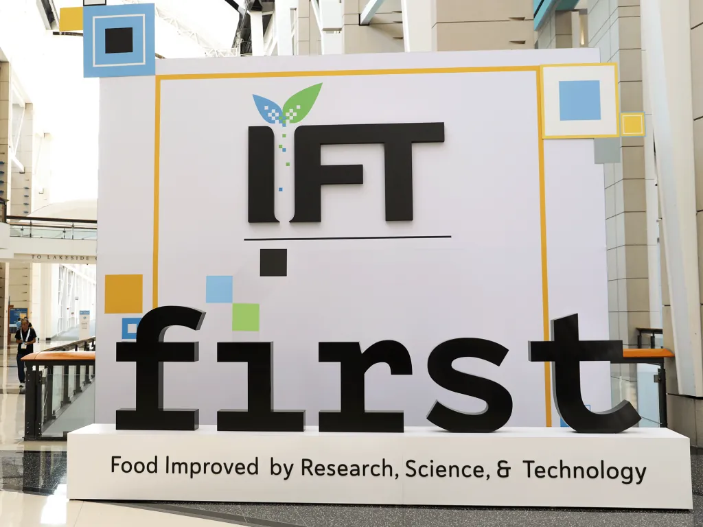 The IFT FIRST sign at McCormick Place during IFT FIRST 2025