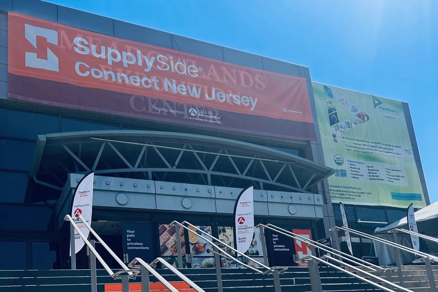 SupplySide Connect New Jersey banner on the Meadowlands Exposition Center