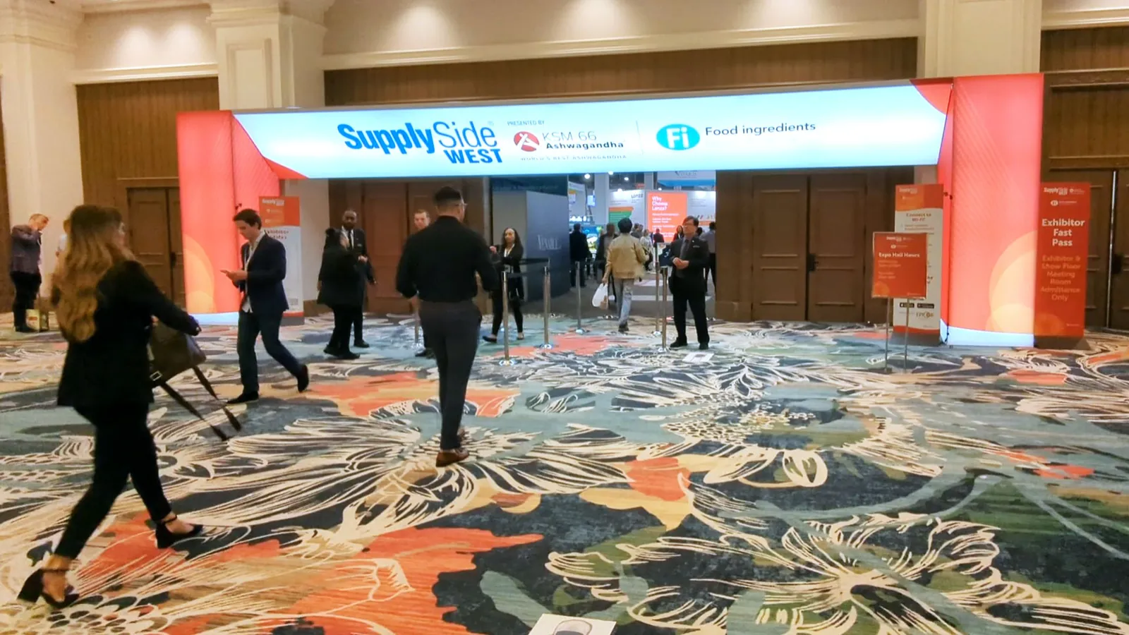 The SupplySide West 2023 expo hall entrance at Mandalay Bay